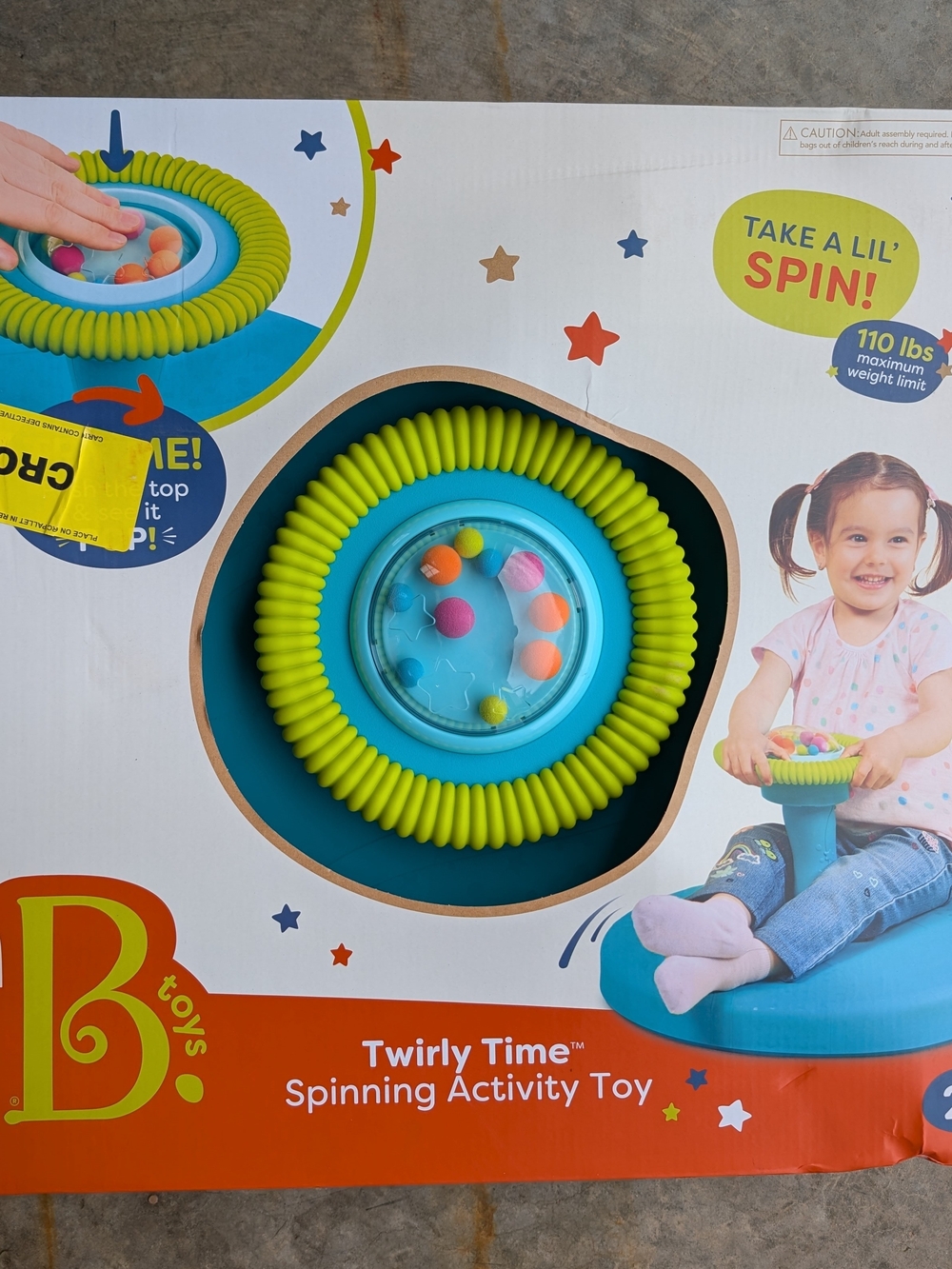Twirly Time Spinning Activity Toy - Blue & Lime